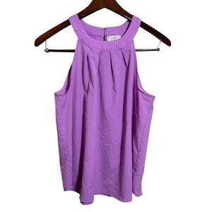 J.Crew Sleeveless Blouse Round Neck Lavender Violet Shirt Medium Office Wear